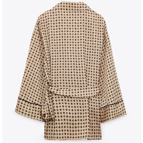 ZARA Printed Pajama Blouse Size XS NEW WITH TAG! - Picture 4 of 8